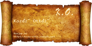 Kozó Ottó névjegykártya